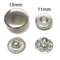 工廠直接供應 15MM 金屬彈簧押扣, 服裝五金配件, 按扣, 銅鐵不銹鋼材質皆有