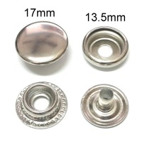 尺寸 17MM 金屬四合扣 Snap Button, 材質銅或者鐵, 顏色鍍鎳, 青銅, 青古, 黑古, 黑鎳等皆可製作
