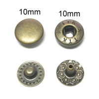 工廠直接供應 10MM 金屬彈簧押扣, 服裝五金配件, 按扣, 銅鐵不銹鋼材質皆有