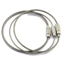Key Ring Wire Rope Keychain Cable, Wire Rope Cable Key Ring Keyring, Custom Stainless Steel Wire Rope Keychain Cable Key Ring for Hanging Luggage Tag