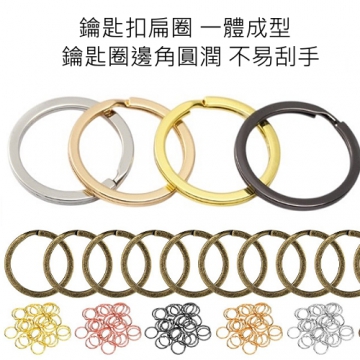鑰匙圈 Key Ring 又稱鑰匙扣、匙扣、是一個用來扣住鑰匙和其他東西的環、其他名稱有雙圈、扁圈、鑰匙扣、有時候會與鎖匙鍊連在一起。鑰匙圈材質有鐵、碳鋼、不銹鋼等製成、最常見的鑰匙圈是一片頭尾有重疊的金屬環。兩端都可以撬開來讓鑰匙能滑入環中、直到鑰匙完全進入環的內部。另外也有的鑰匙圈會加上很多裝飾物來作為辨識、這些有裝飾物的鑰匙圈也常會被人掛在袋子上作為裝飾。有的鑰匙圈會使用沒有重疊部份的金屬或塑膠環、但是利用其它機制（像是卡榫之類）來讓這個環可以適當地打開與關閉。